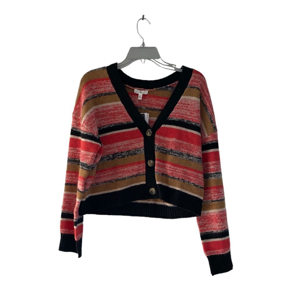 BP NWT Cropped Striped Cardigan new with tags XS M Black Marl
